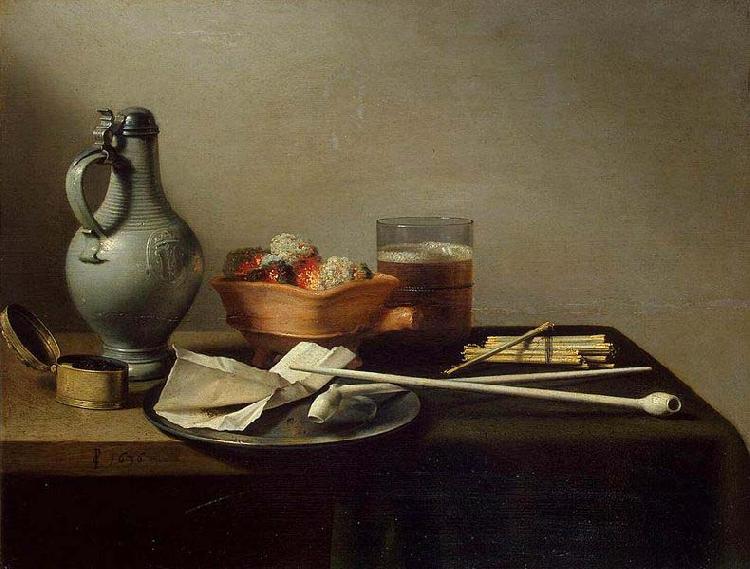 Pieter Claesz Tobacco Pipes and a Brazier Sweden oil painting art